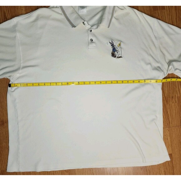 Vintage WB Warner Bros Studio Store Bugs Bunny Tan Polo Shirt Men’s XXL Golf - Picture 9 of 10